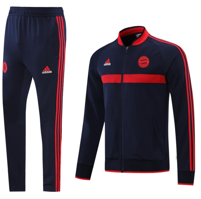 2021/22 Bayern Munich Black Red Tracksuits Training Jacket Kits with Trousers